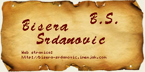 Bisera Srdanović vizit kartica